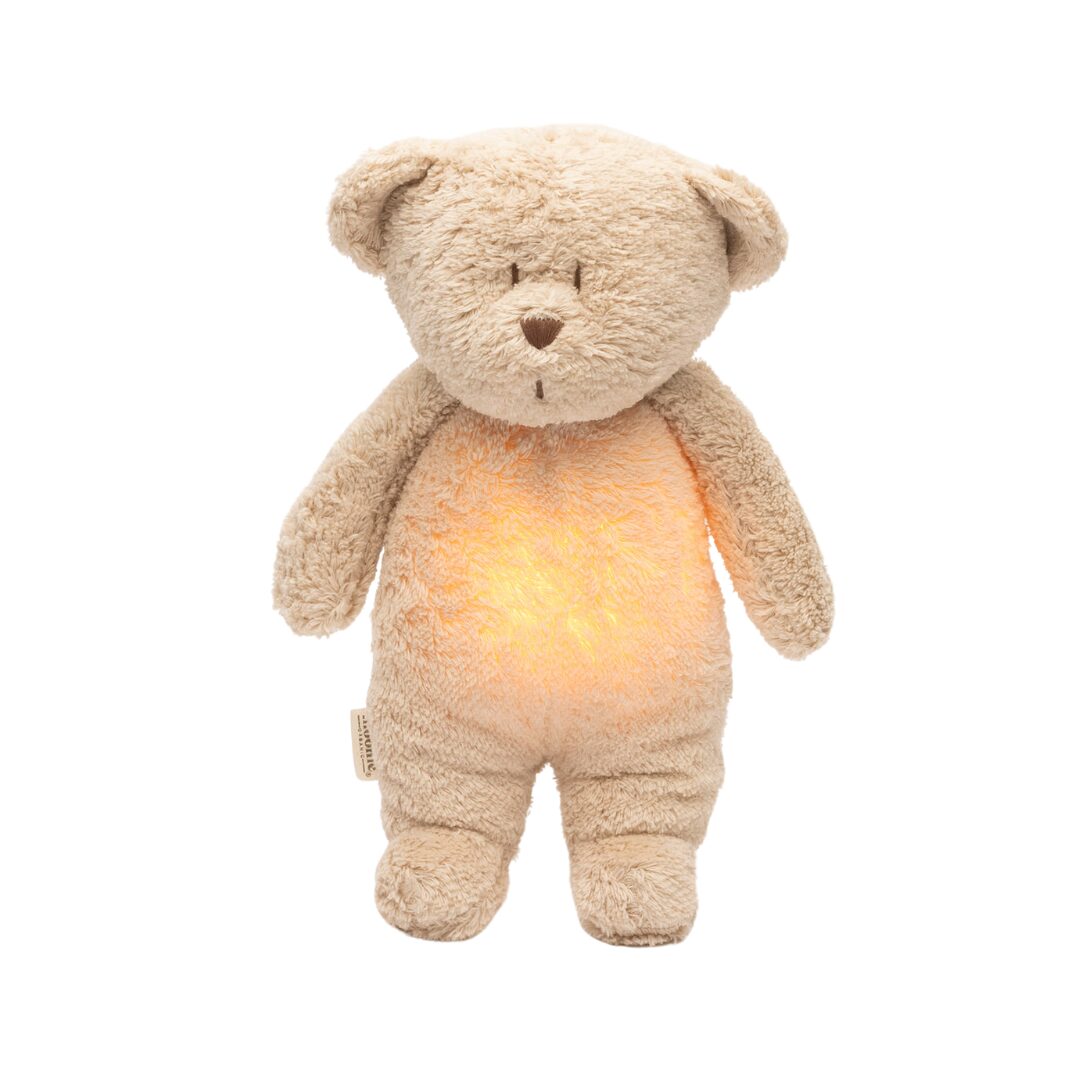 Moonie Organic Humming Bear with Lamp - Sand