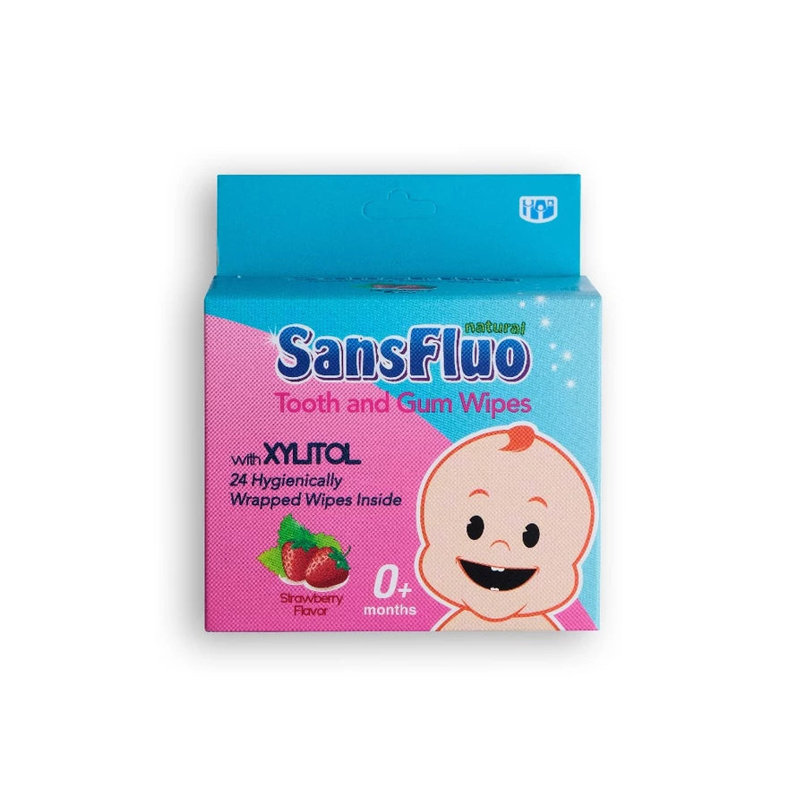 SansFluo Natural Tooth and Gums Wipes with Xylitol
