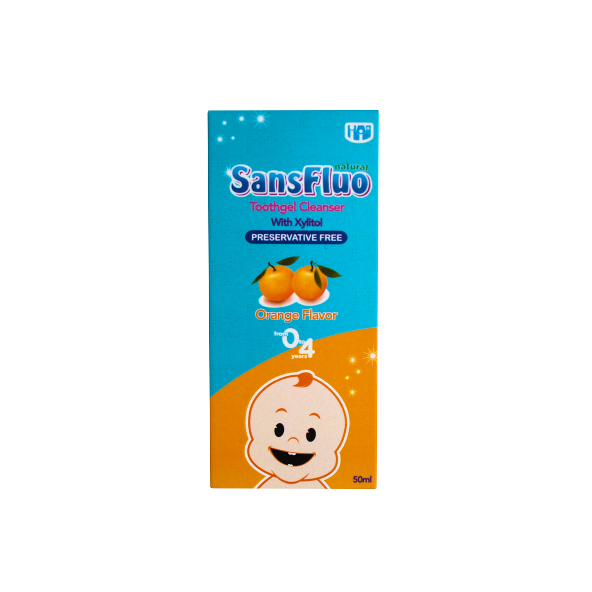 SansFluo Natural Toothgel Cleanser Orange Flavor 50ml