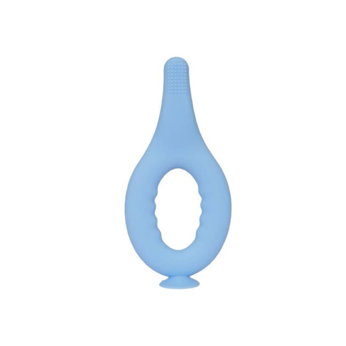 Sansfluo Infant's Silicone Training Toothbrush Step 1 (0 to 2 years old) - Blue