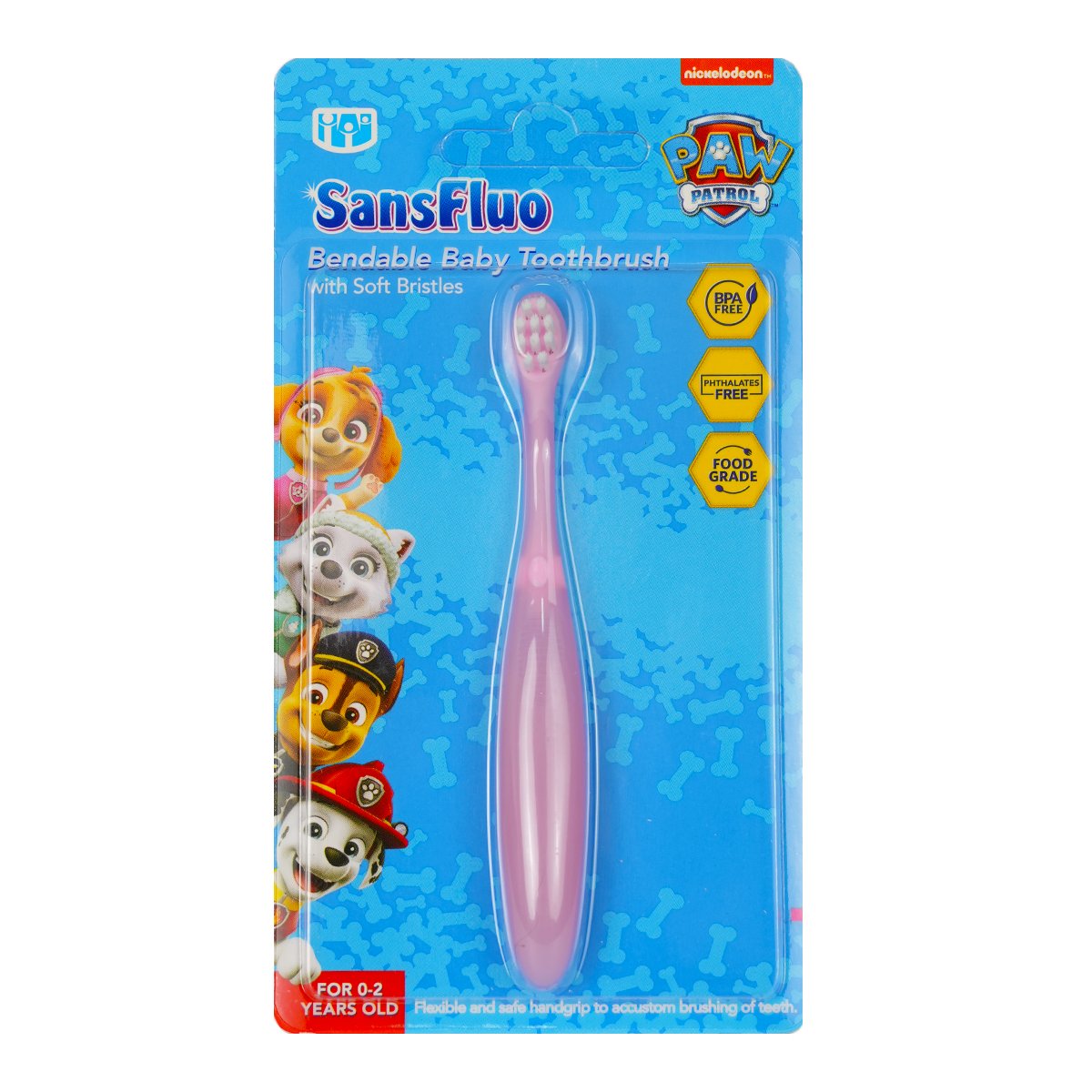 SansFluo Bendable Baby Toothbrush - Pink
