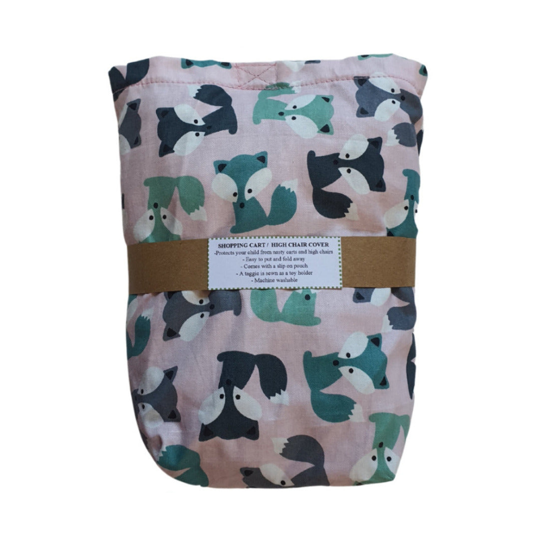 Sew Childhood Shopping Cart / Highchair Cover - Fox Babies Pink