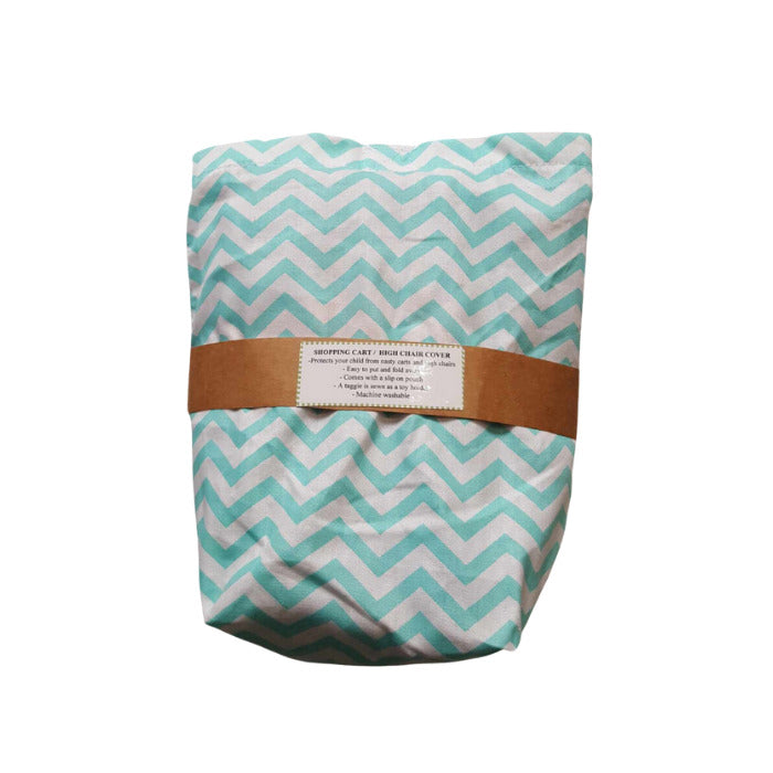 Sew Childhood Shopping Cart / Highchair Cover - Chevron Sky