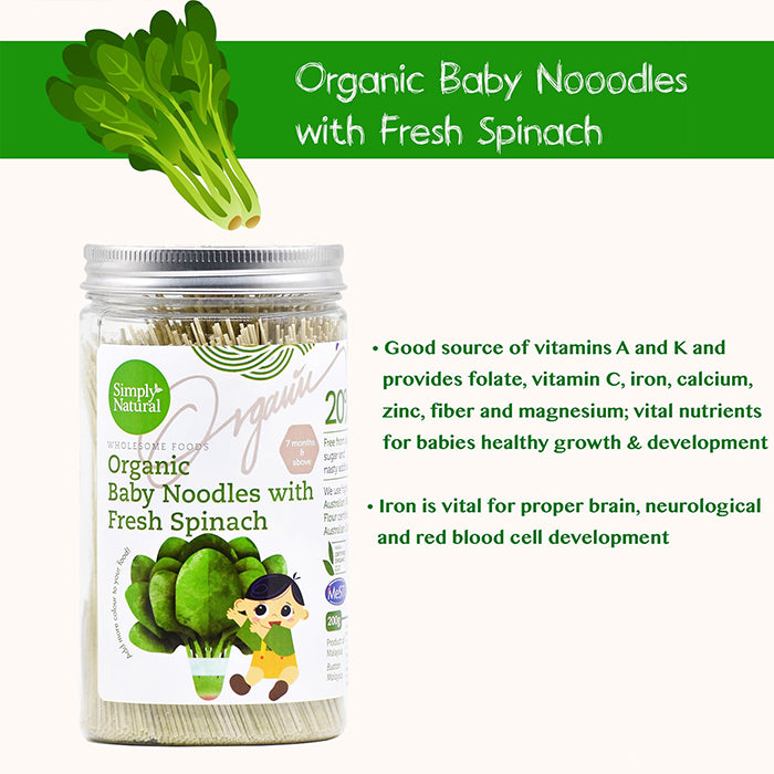 Simply Natural Organic Baby Noodles with Fresh Spinach