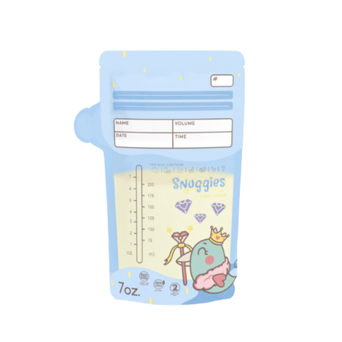 Snuggies 7oz Princess Edition Snuggies Breastmilk Bags with Thermal Sensor