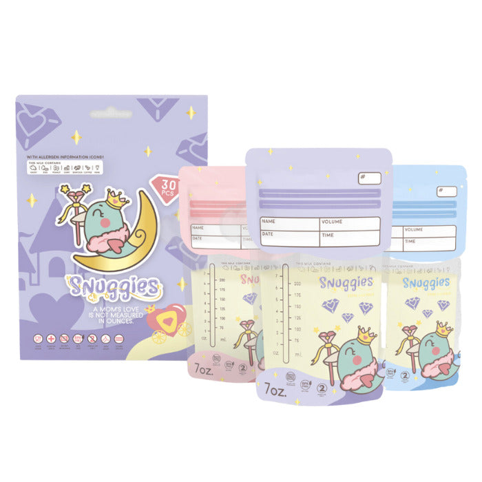 Snuggies 7oz Princess Edition Snuggies Breastmilk Bags w/ Thermal Sensor
