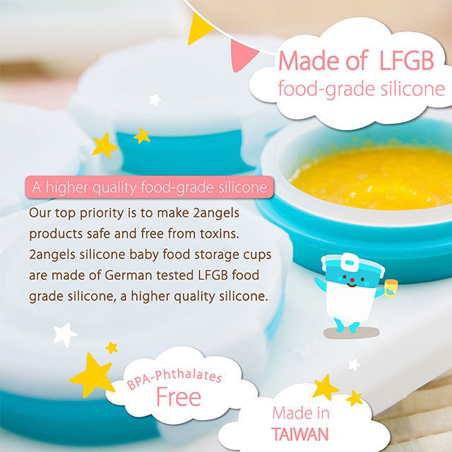 2angels Silicone Baby Food Storage Cups 60ml