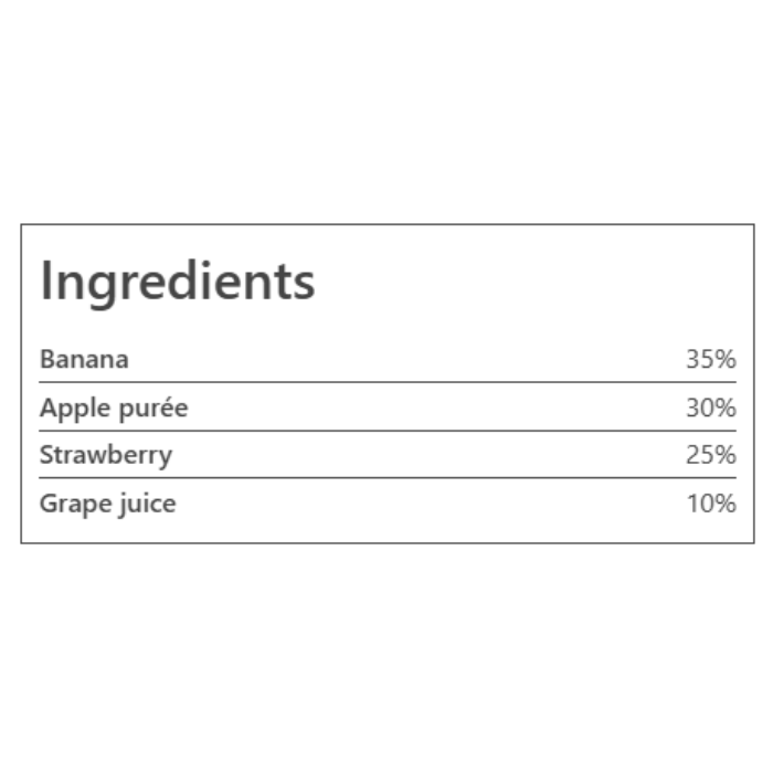 Peachy Baby Natural Baby Food/Juice - Strawberry + Banana Smoothie - 100g