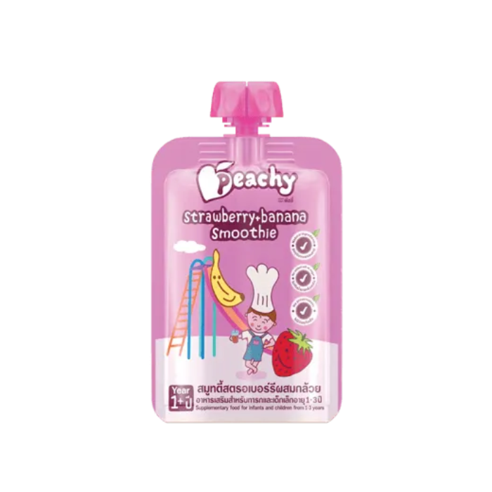 Peachy Baby Natural Baby Food/Juice - Strawberry + Banana Smoothie - 100g