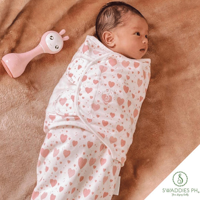 Swaddies PH Infant Velcro Swaddle Wrap Pink Hearts – Babymama