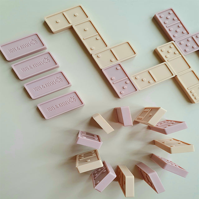Tots and Kisses 28-Piece Premium Domino Set - Rose Mix