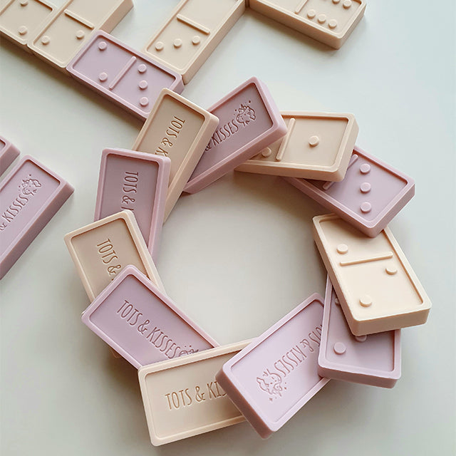 Tots and Kisses 28-Piece Premium Domino Set - Rose Mix
