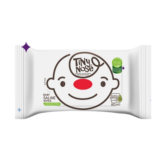 Tiny Nose Natural Saline Baby Wet Wipes Unscented 80 wipes