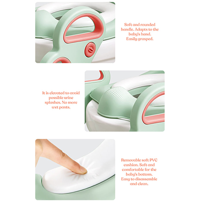 Kub Kids Foldable Toilet Seat Staircase For Potty Training - Pink