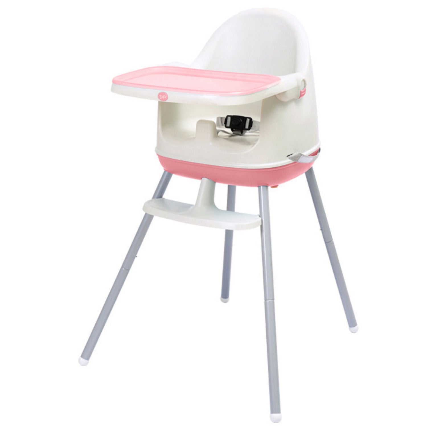 Bollie Trillo Deluxe 3-in-1 Highchair (Booster Seat, Baby Chair, High Chair) - Baby Pink