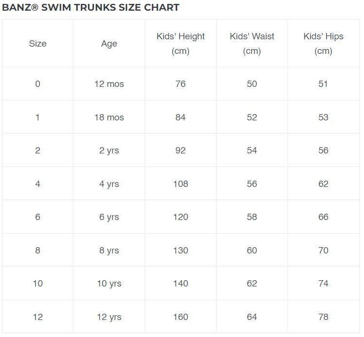 Banz Submarine Trunks - 12 Months