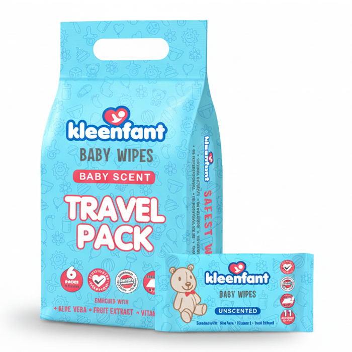 Kleenfant Baby Wipes 11 Sheets Pack of 6