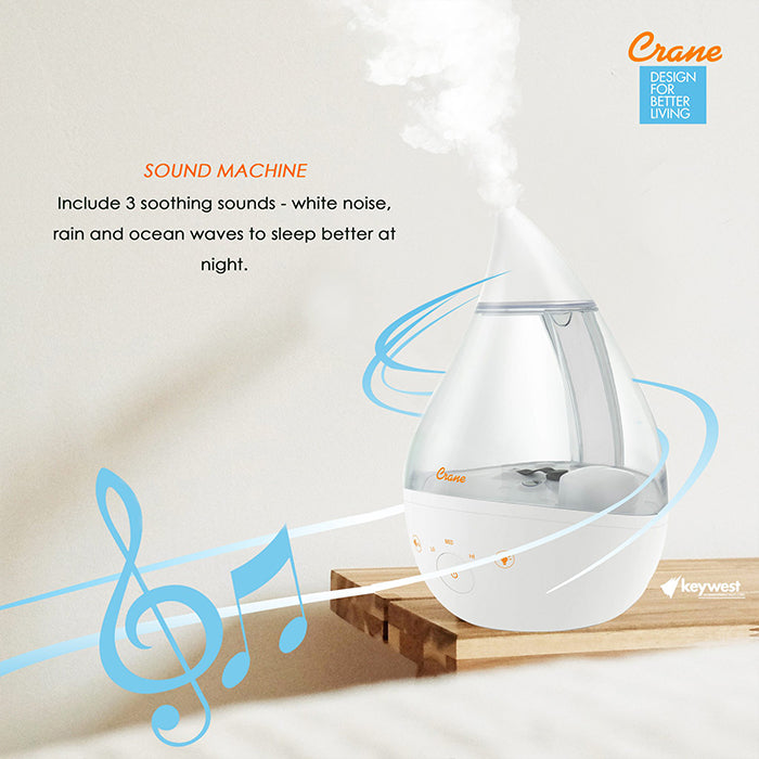 Crane 4-in-1 Filter-Free Top Fill Humidifier with Sound Machine