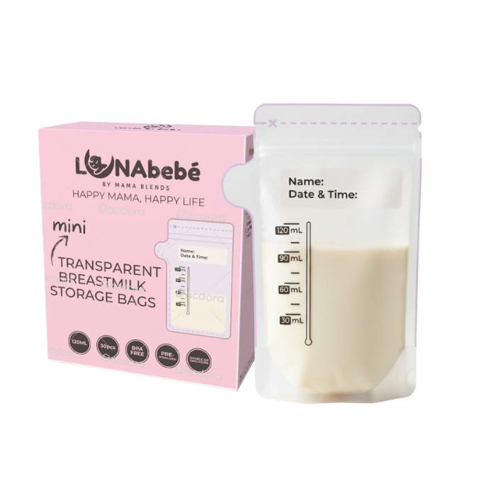 Lunabebe Transparent Breastmilk Storage Bags 120 ML - 30s