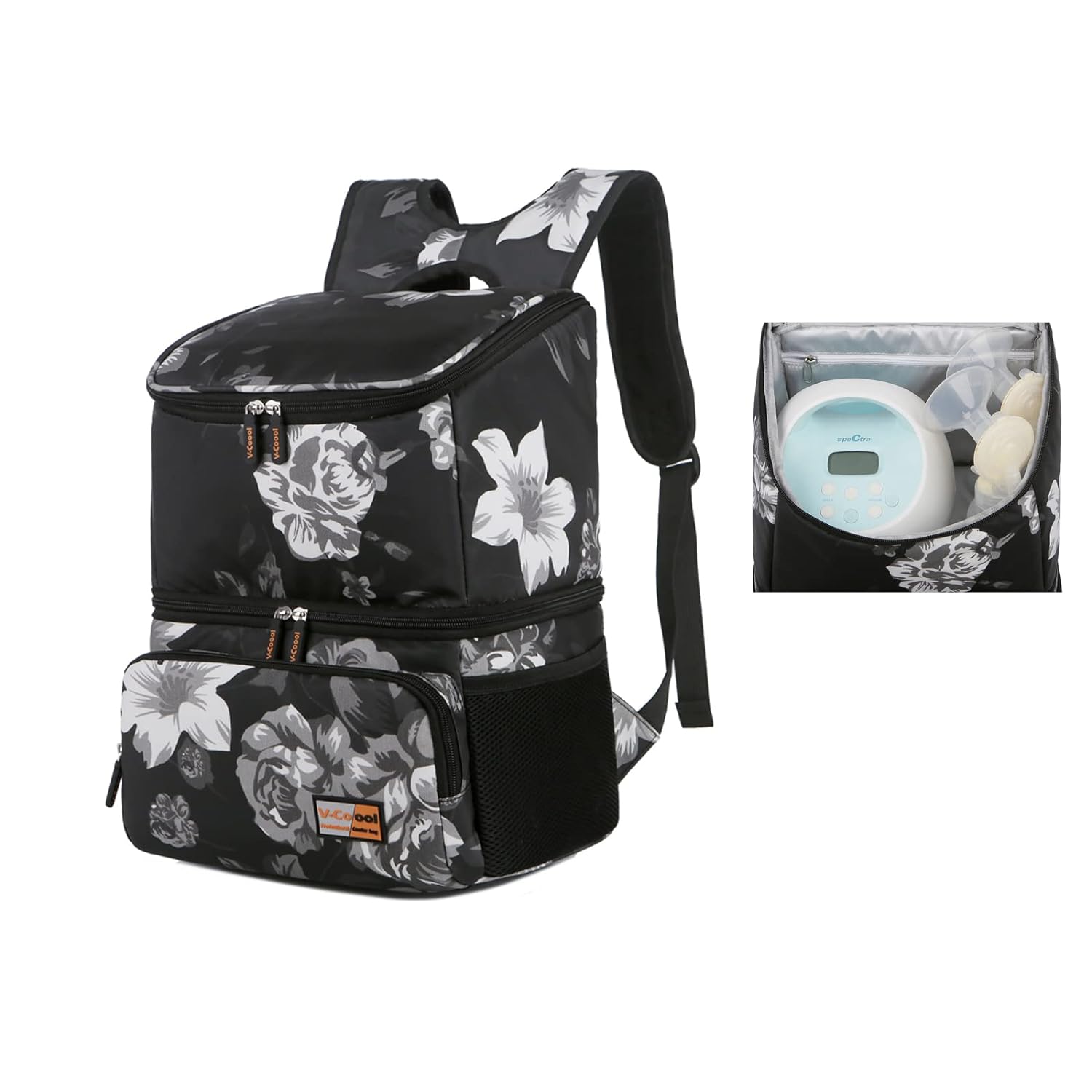 V-Coool Snow Bear Cooler Bag – BlackandWhite Flower