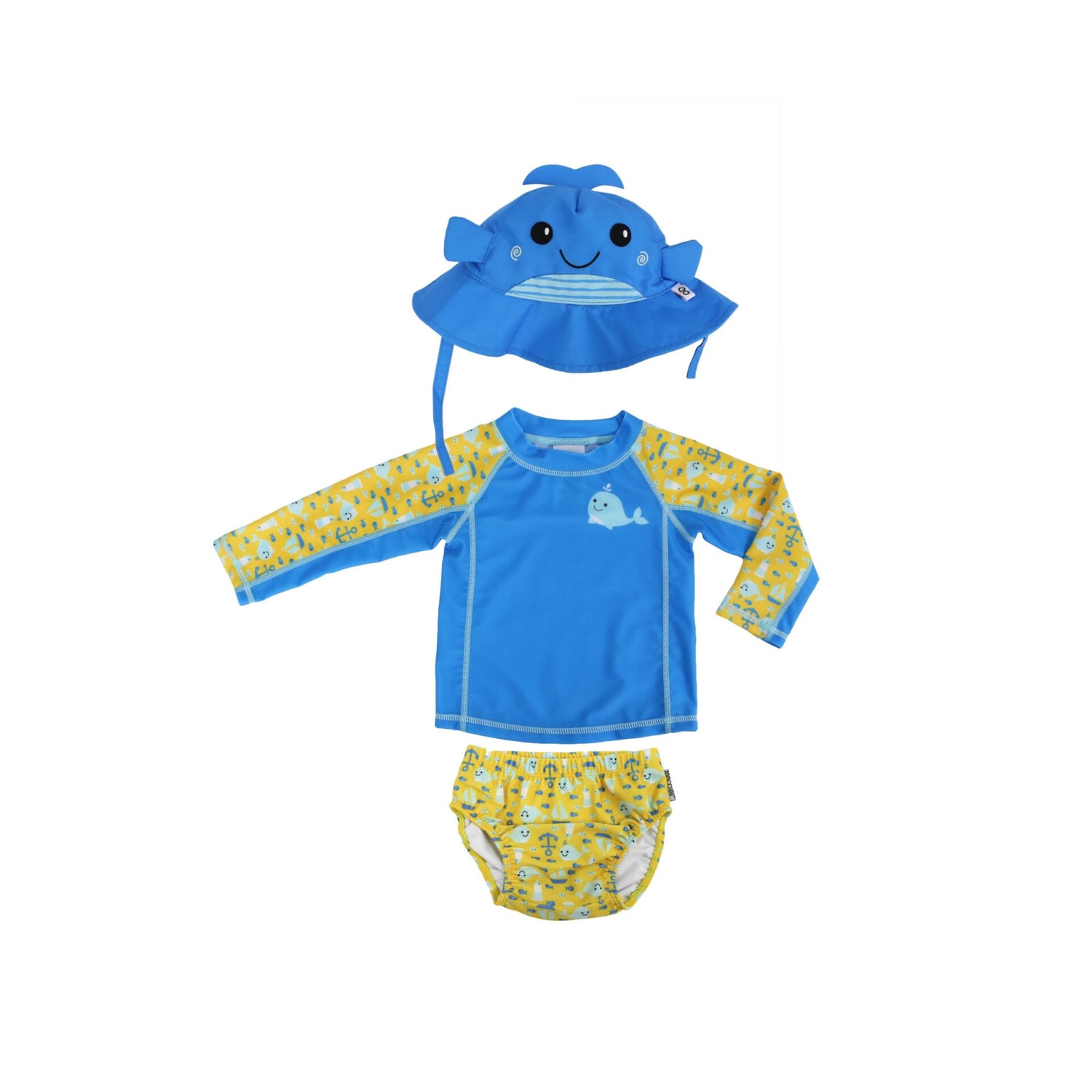 Zoocchini 3-Piece Set (Sunhat, Rashguard, Swim Diaper) - Willy the Whale