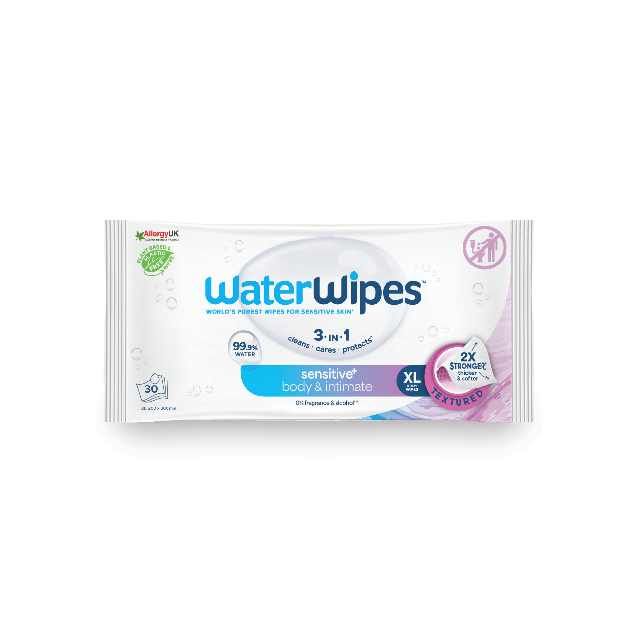 WaterWipes Sensitive+ Body and Intimate 30pk