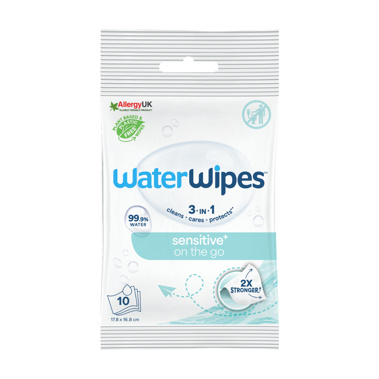 WaterWipes Sensitive+ On The Go 10pk