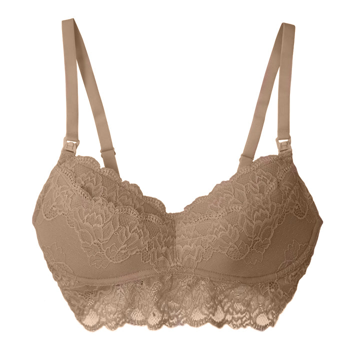 White Dahlias Luxy Nurse and Pump Lace Bra - Nude