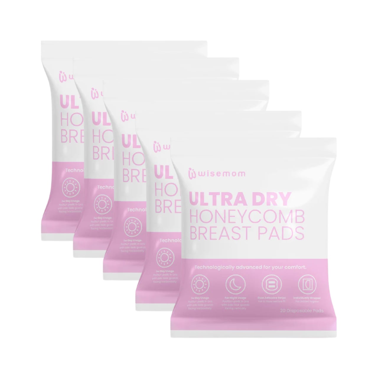 Wisemom Ultra Dry Honeycomb Breast Pads 20's Set of 5