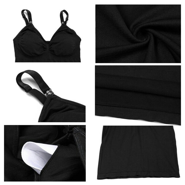 Yabyab Nursing Bra Nonwire Handsfree Tank Top Black