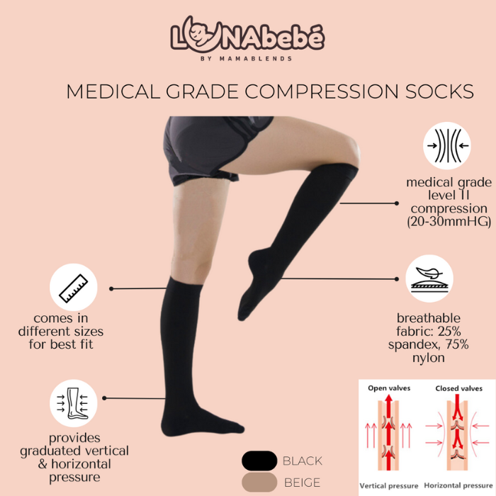Mama Blends Medical Grade Compression Socks - Beige