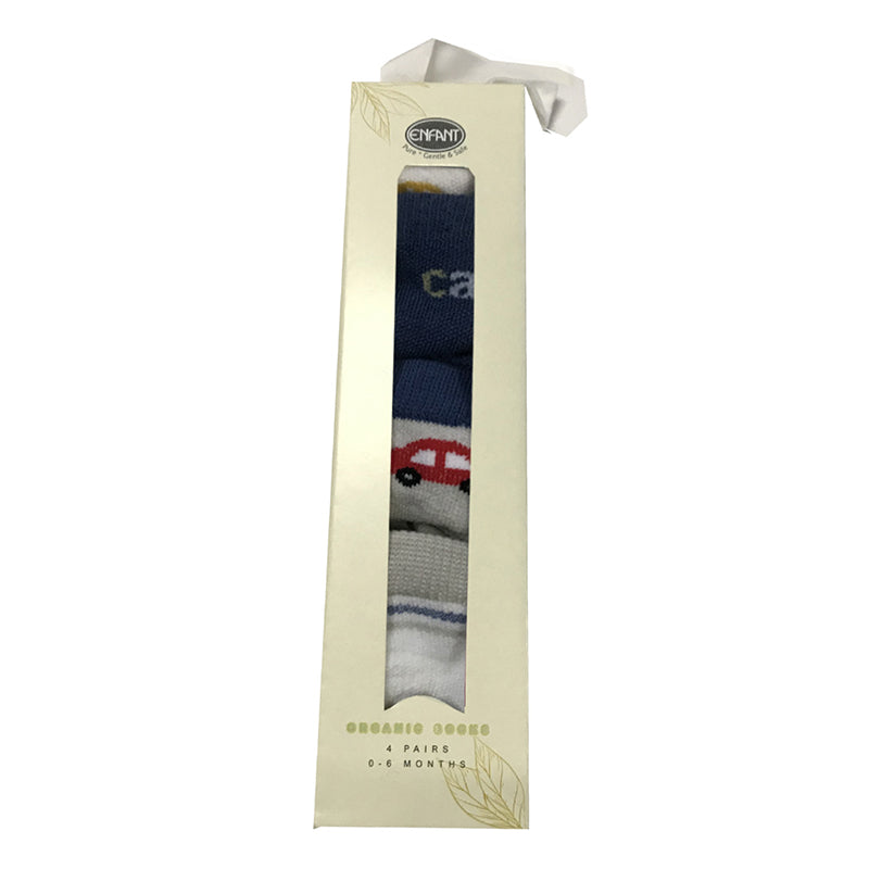Enfant Organic Socks - Car 4's (0-6)
