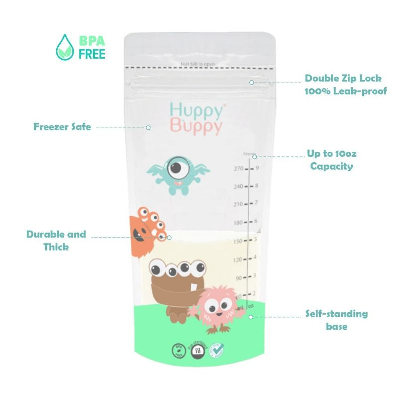 Huppy Buppy Disposable Milk Storage Bags 250ml (30 Pieces)