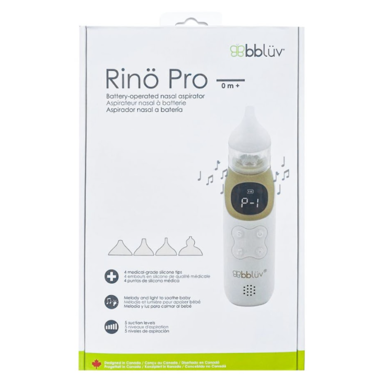 BBLUV Rino Pro: Battery-Operated Nasal Aspirator with Music
