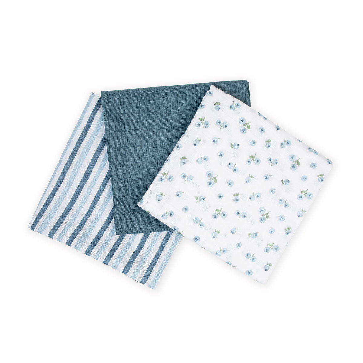 Lulujo Mini Receiving Blankets Set of 3 - Blueberries
