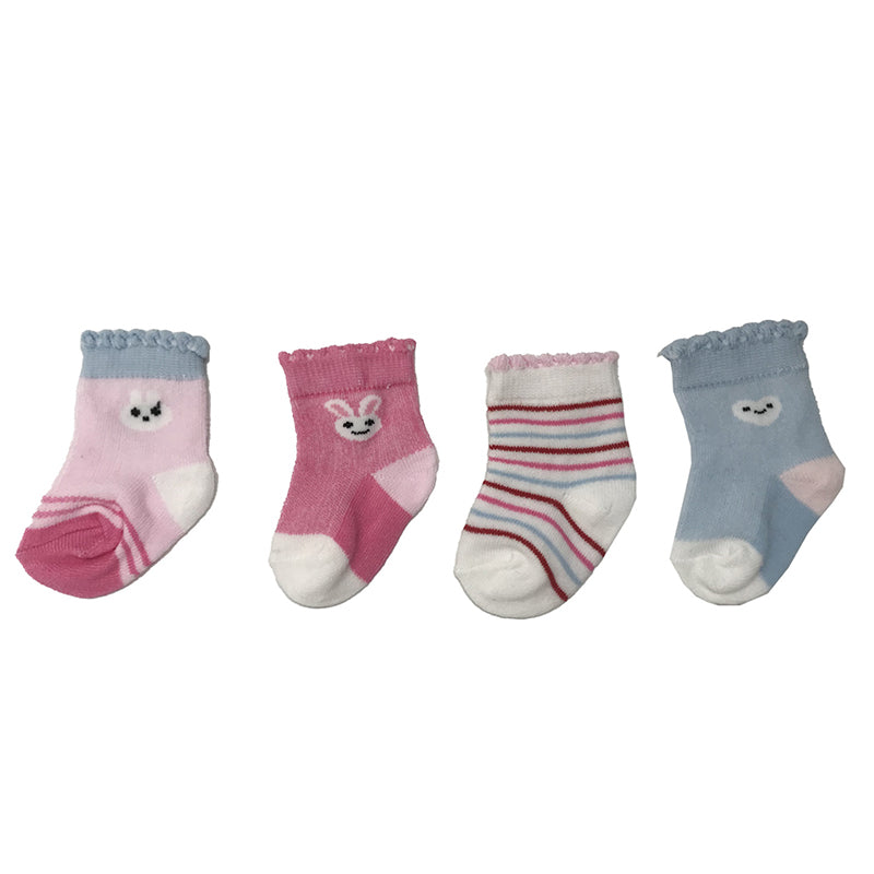 Enfant Organic Socks - Pink with blue 4's
