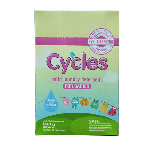 Cycles Mild Laundry Detergent Powder 500g For Babies