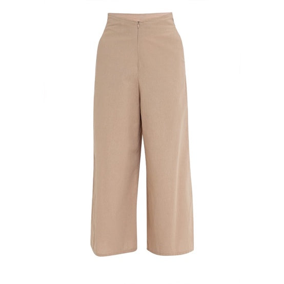 Mum and Tuck Annie High-waisted Wide Leg Pants - Nude