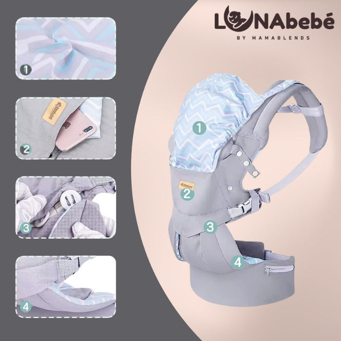 Lunabebe Soft Structured Baby Carrier - Light Gray