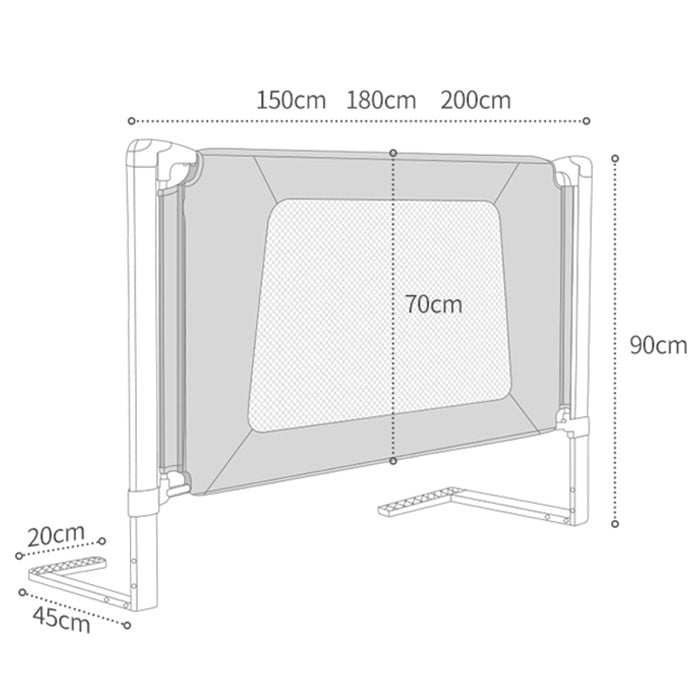 Kub Adjustable Baby Bed Fence - Gray (1.5m)