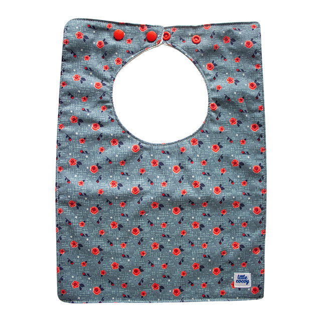 Little Cocoy Feeding Bib - Denim Floral Set