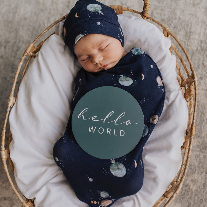 Snuggle Hunny Reversible Milestone Cards - Milky Way and Soft Moss