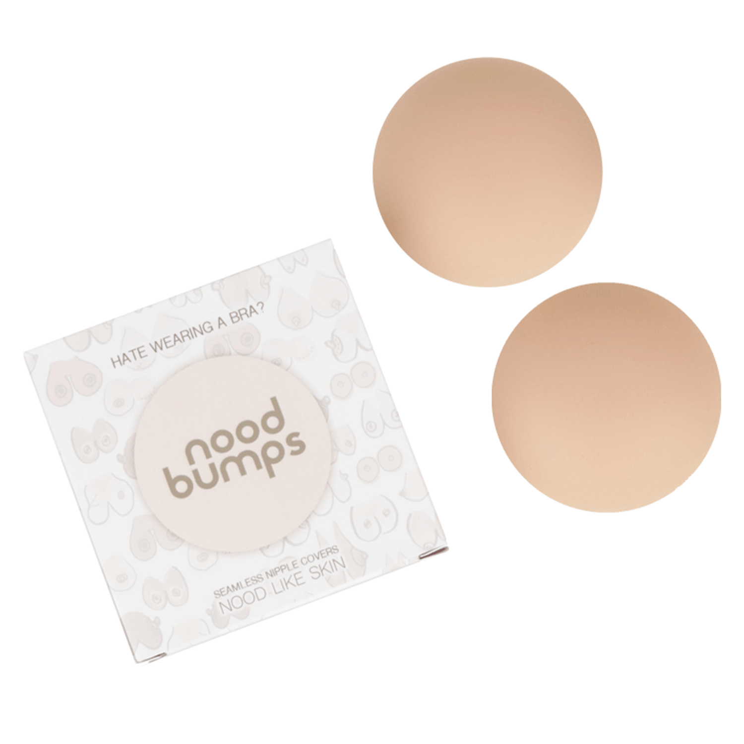 Nood Bumps Seamless Nipple Covers With Adhesive Refill Pack - Nude