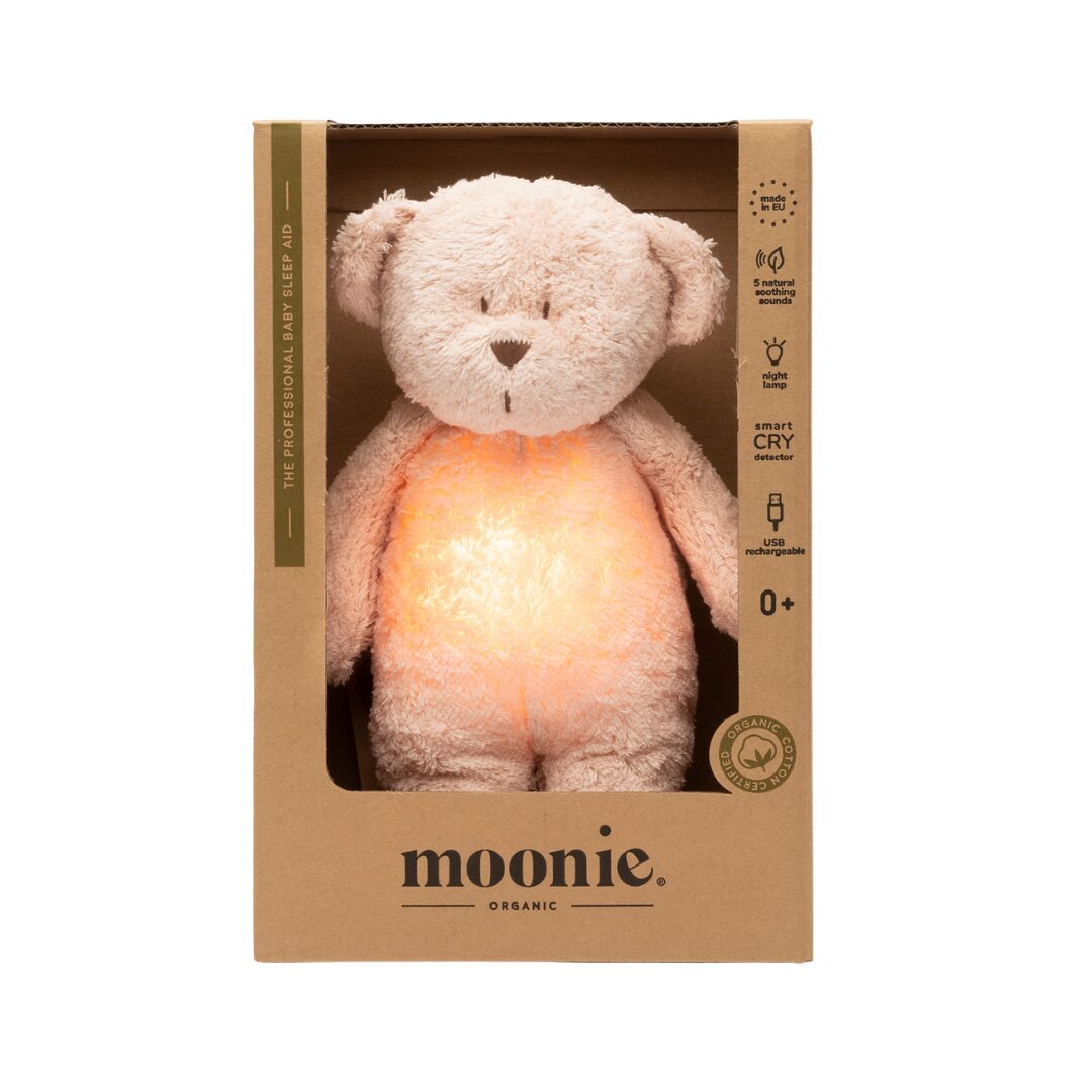 Moonie Organic Humming Bear with Lamp - Rose