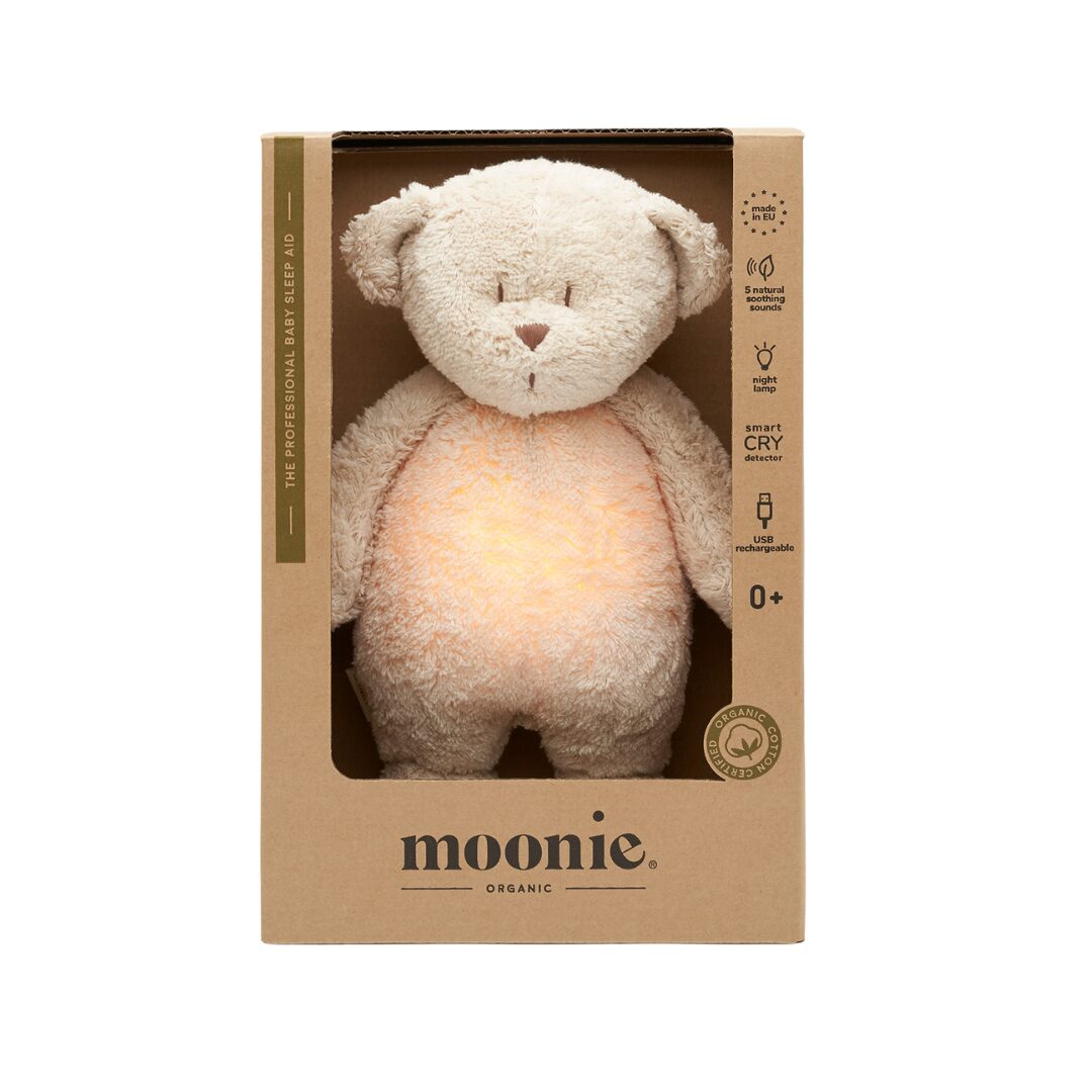 Moonie Organic Humming Bear with Lamp - Sand