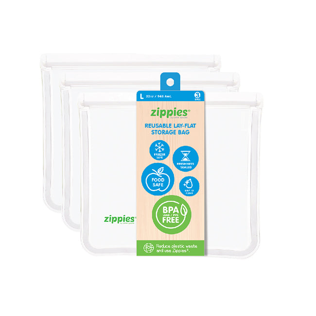 Zippies Reusable Lay-Flat Storage Bag (3 bags per pack)