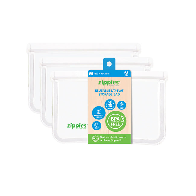 Zippies Reusable Lay-Flat Storage Bag (3 bags per pack)