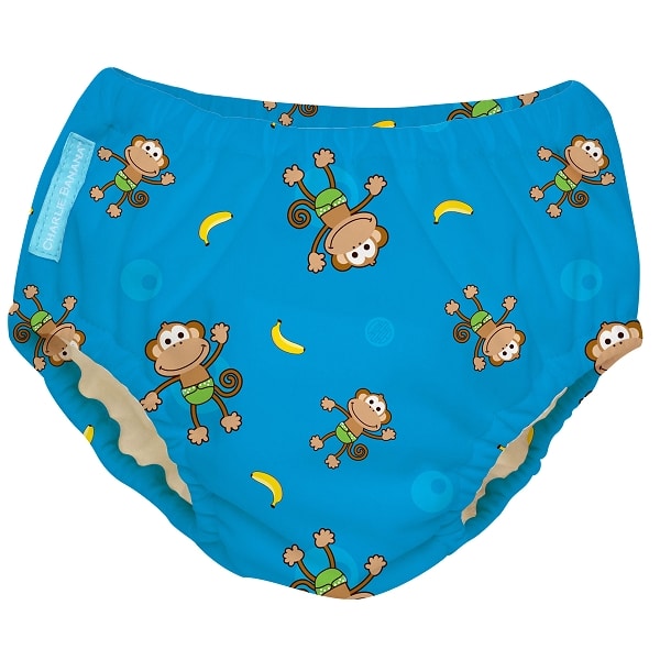Charlie Banana Best Extraordinary Reusable Swim Diaper Large, Monkey Doo